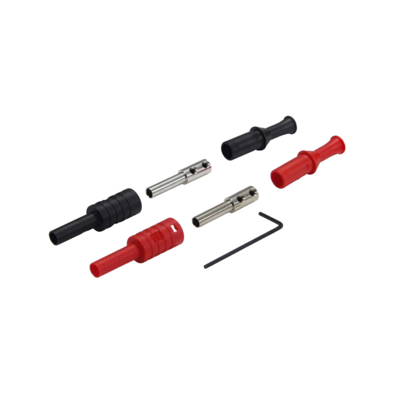 Conector: banană 4mm; soclu; 36A; neagră,roşie; nichelat; 2,5mm2