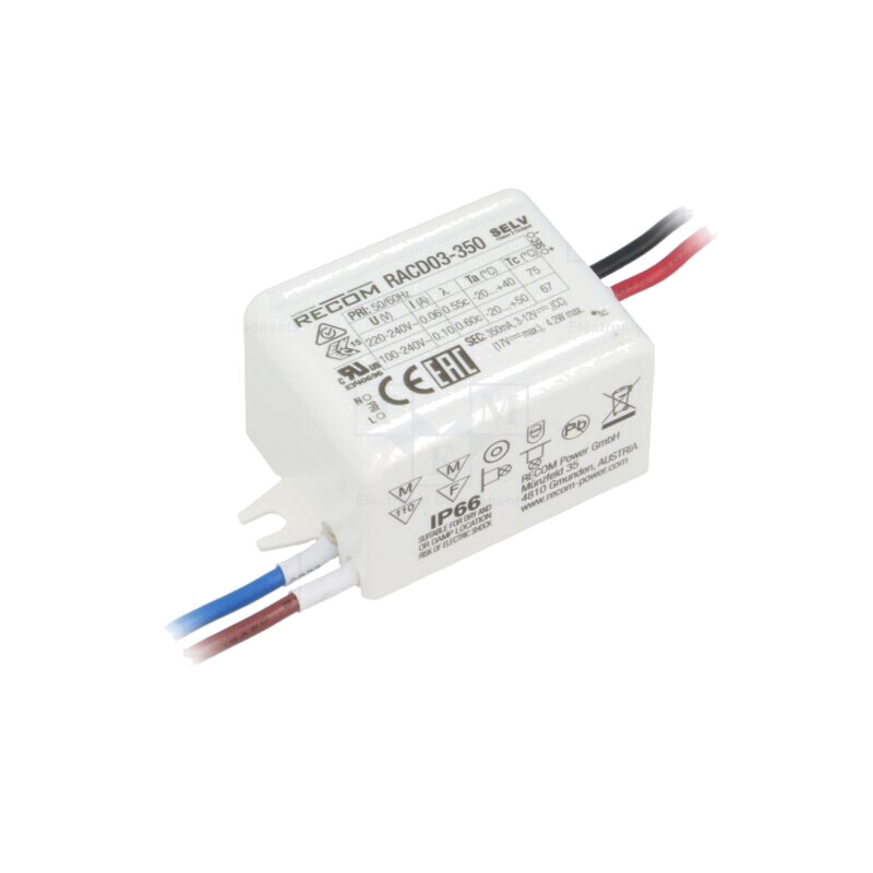 Alimentator: pulsatoriu; LED; 3W; 3÷12VDC; 350mA; 90÷264VAC; IP66