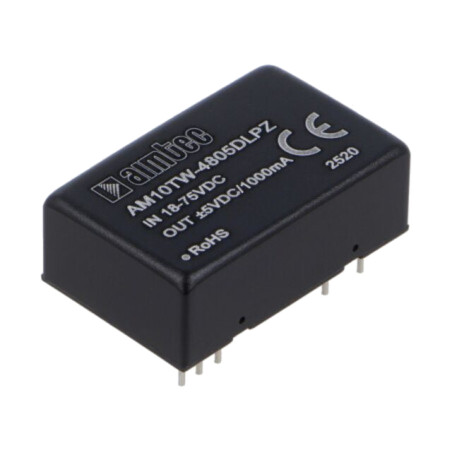 Convertor: DC/DC; 10W; Uintr: 18÷75VDC; Uieş: 5VDC; Uieş2: -5VDC