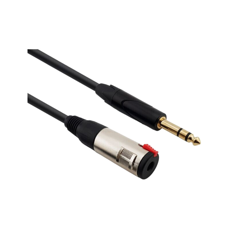Cablu; Jack 6,3mm soclu,Jack 6,3mm mufă; 1m; negru; Øcablu: 6mm