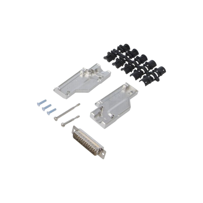 Conector: D-Sub; PIN: 25; mufă; tată; în unghi 90°; lipire; pe cablu