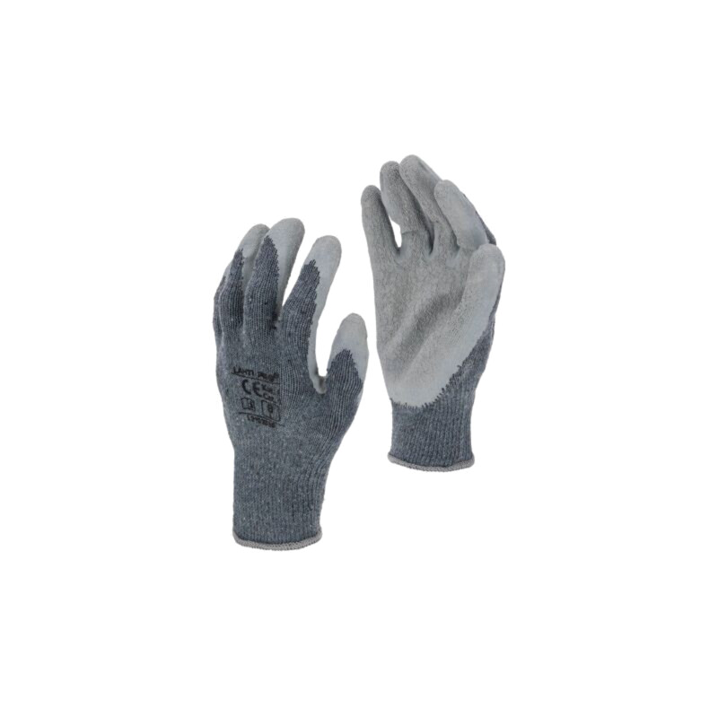 Mănuşi de protecţie; Dimensiune: 11; gri; bumbac,latex,poliester