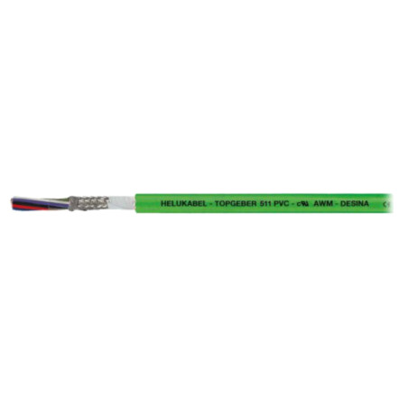Cablu: pentru servomotoare; hibrid,TOPGEBER 511; verde; litat; Cu