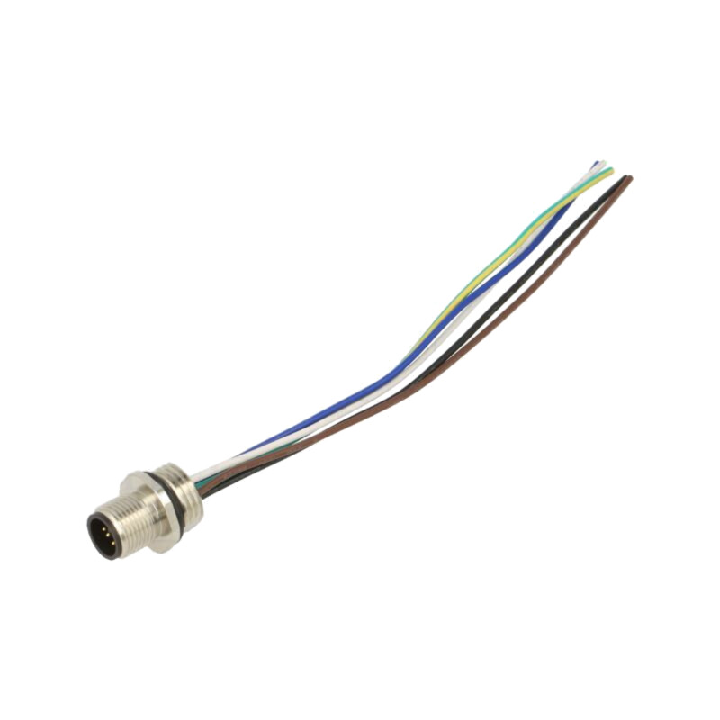 Conector: M12; soclu; tată; 2A; 60V; PIN: 5; IP67; drept; cabluri