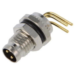 Conector: M8; soclu; tată; 48V; 4A; PIN: 3; IP67; în unghi; THT