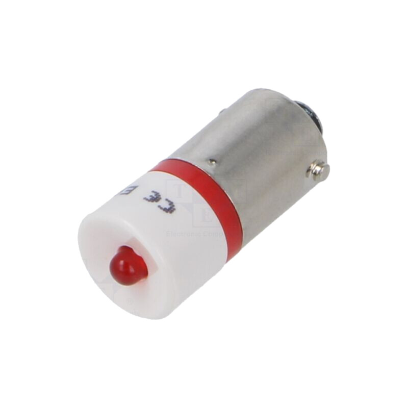 Lampă LED; roşie; BA9S; 130VAC; Nr.diode: 1; OptoHiT