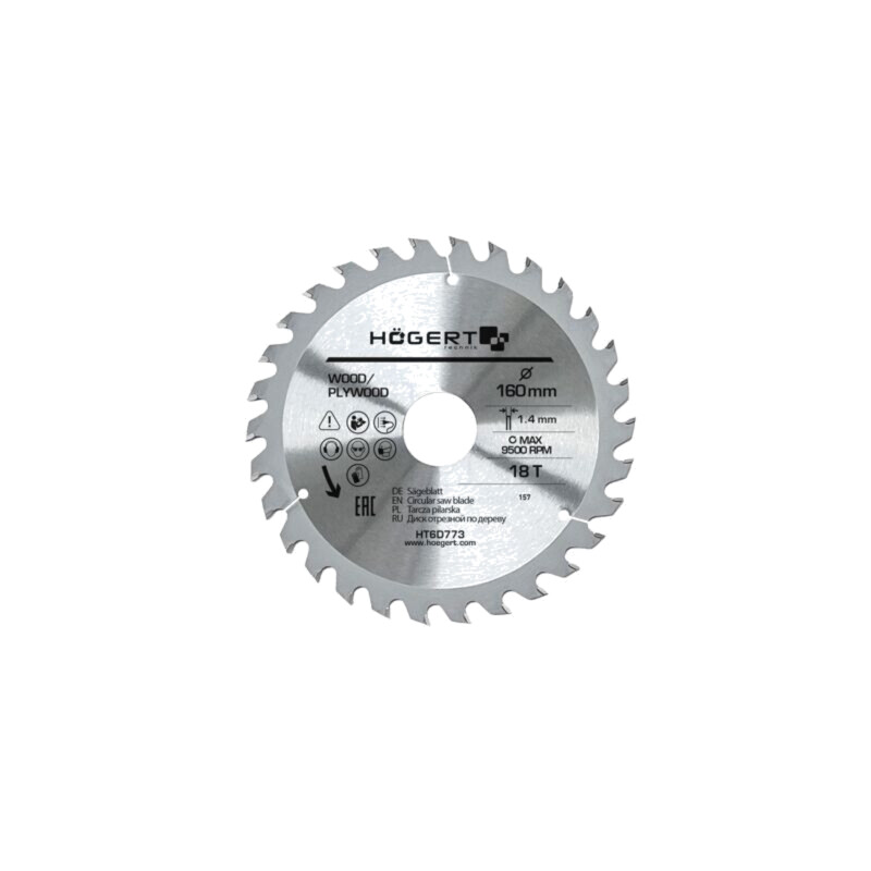 Disc ferăstrău circular; Ø: 160mm; Øorif: 30mm; W: 1,4mm; Dinţi: 18