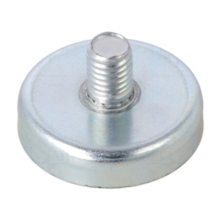 Magnet: fix; ferită (metal greu); 80N; Ø: 32mm; H: 7mm; oţel; oţel