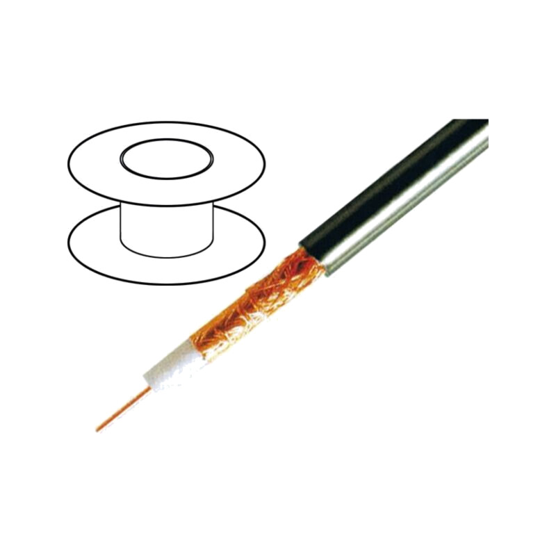 Cablu: coaxial; H1000,RG8; 1x10AWG; sârmă; Cu; PE; negru; 100m; 328ft