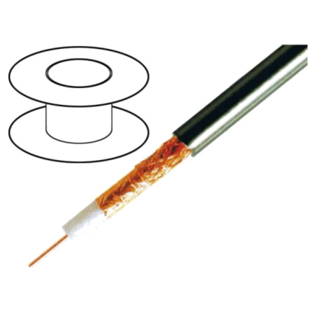 Cablu: coaxial; H1000,RG8; 1x10AWG; sârmă; Cu; PE; negru; 100m; 328ft