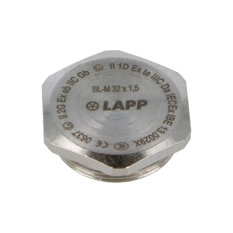 Capac de protecţie; M32; 1,5; IP68; alamă; Acoperire: nichel; 36mm
