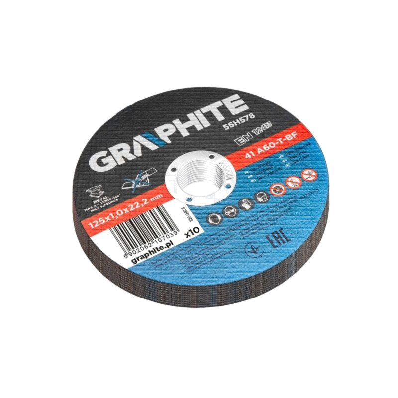 Disc de tăiere; Ø: 125mm; Øorif: 22,22mm; Gr.disc: 1mm; metal,oţel Disc de tăiere; Ø: 125mm; Øorif: 22,22mm; Gr.disc: 1mm; metal,oţel