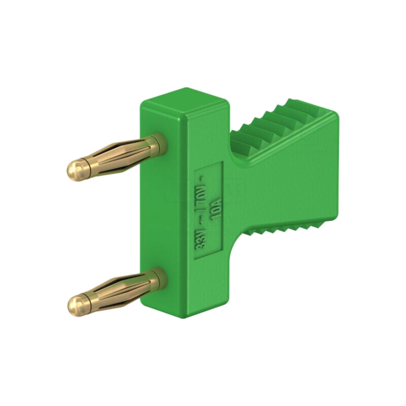 Conector: banană 2mm; punte stacabila; verde; 10A; 30,4mm; 60VDC