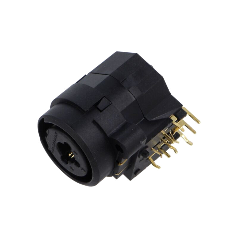 Conector: Jack 6,3mm + XLR; soclu; mamă; în unghi 90°; THT; 3A
