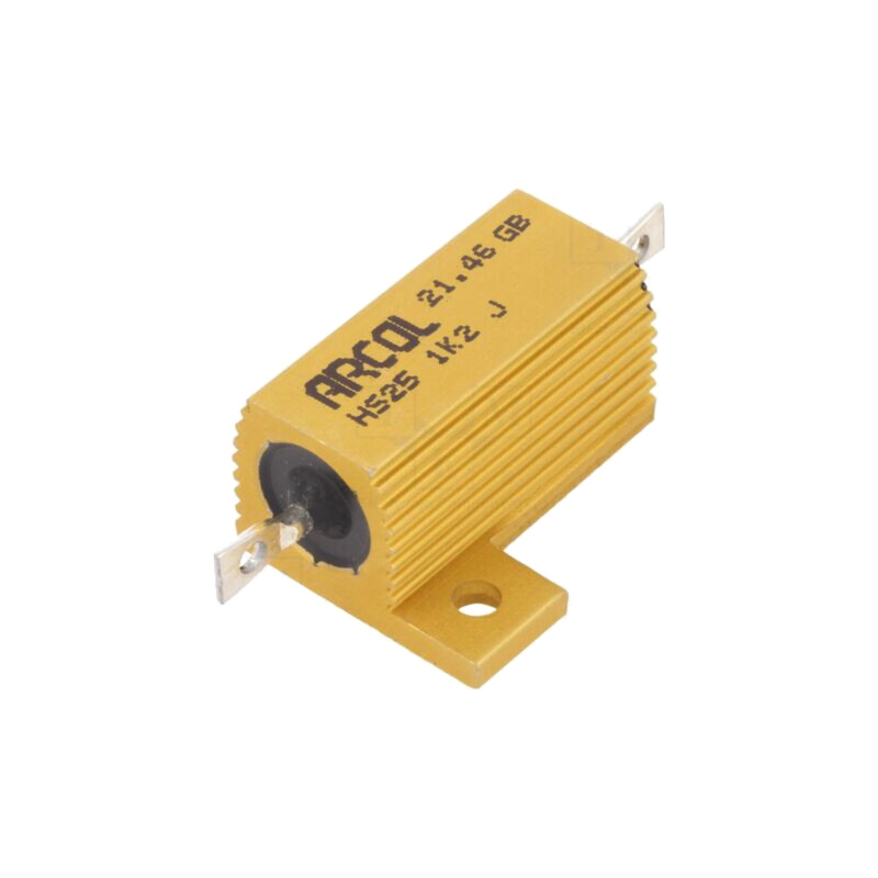 Rezistor: bobinat; cu radiator; înşurubare; 1,2kΩ; 25W; ±5%