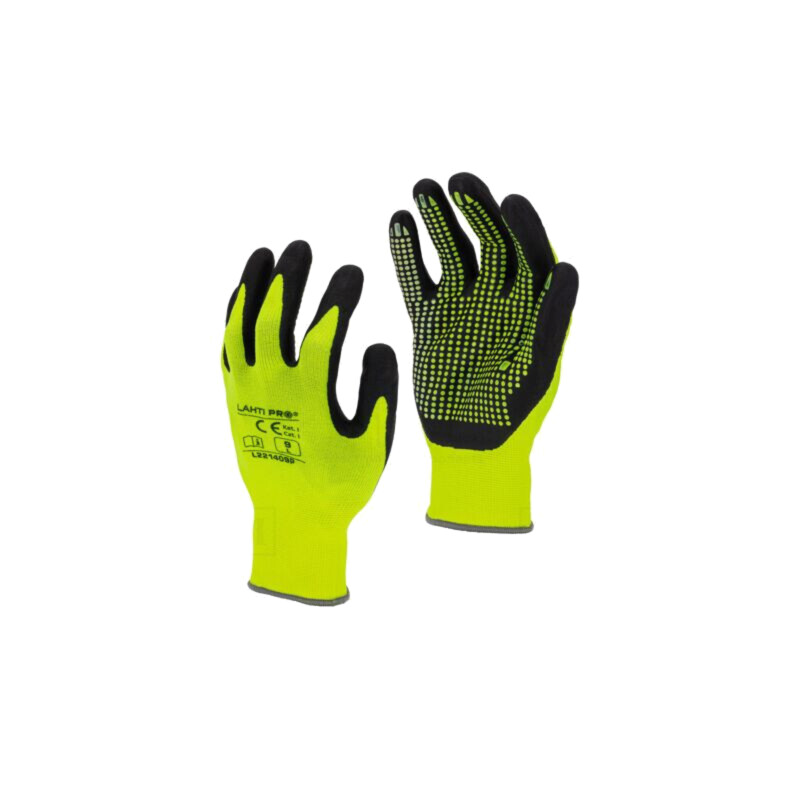 Mănuşi de protecţie; Dimensiune: 8; galbena-neagra; agăţătoare