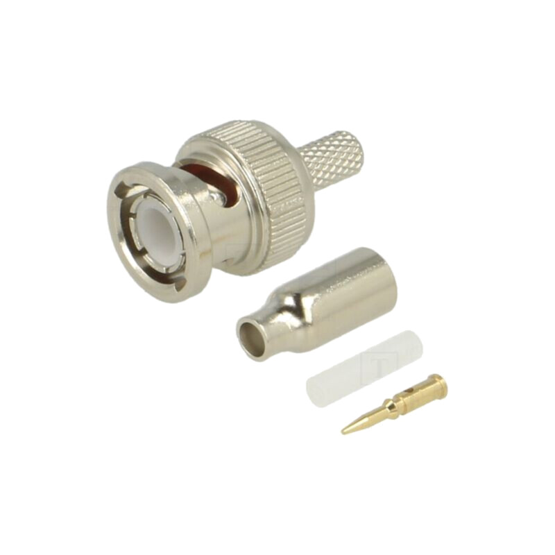 connector BNC Str Plg Hex 50Ohm Nickel Plated RG17