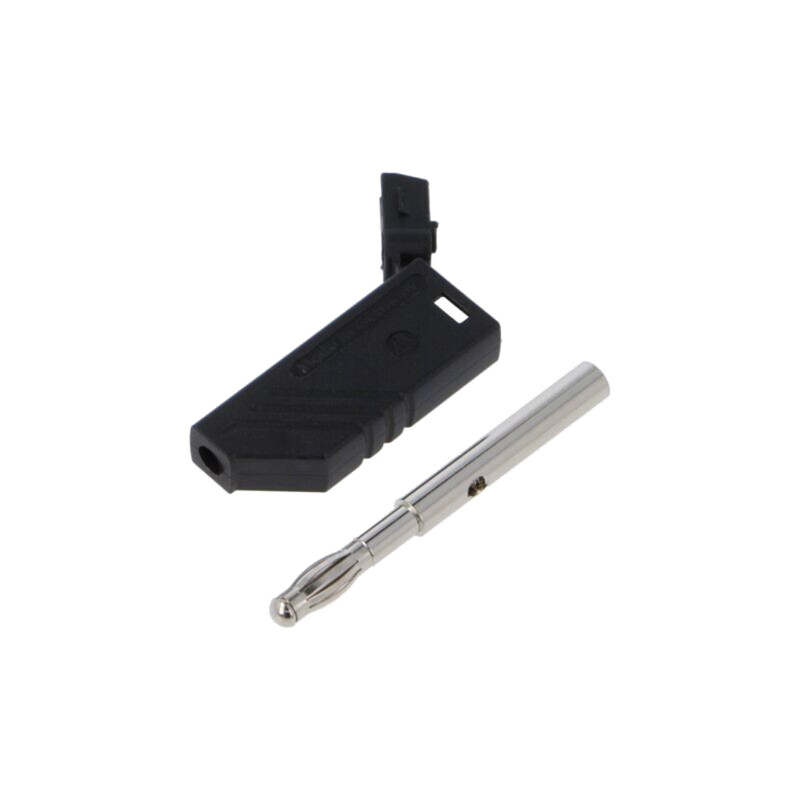 Conector: banană 4mm; mufă; 24A; 30VAC; 60VDC; neagră; neizolat