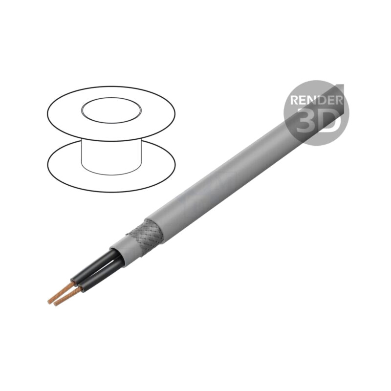 Cablu; H05VVC4V5-K,ÖLFLEX® 150CY; 2x0,75mm2; PVC; gri; 300V,500V Cablu; H05VVC4V5-K,ÖLFLEX® 150CY; 2x0,75mm2; PVC; gri; 300V,500V