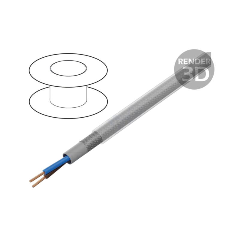 Cablu; ÖLFLEX® CLASSIC 100 CY; 2x1,5mm2; PVC; transparent,gri Cablu; ÖLFLEX® CLASSIC 100 CY; 2x1,5mm2; PVC; transparent,gri
