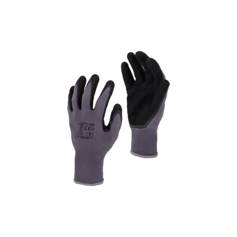Mănuşi de protecţie; Dimensiune: 9; negru și gri; agăţătoare
