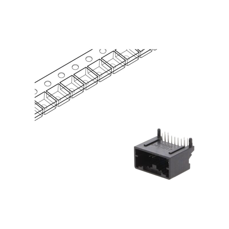 Conector: automotive; soclu; tată; Mini50; PIN: 12; în unghi 90°