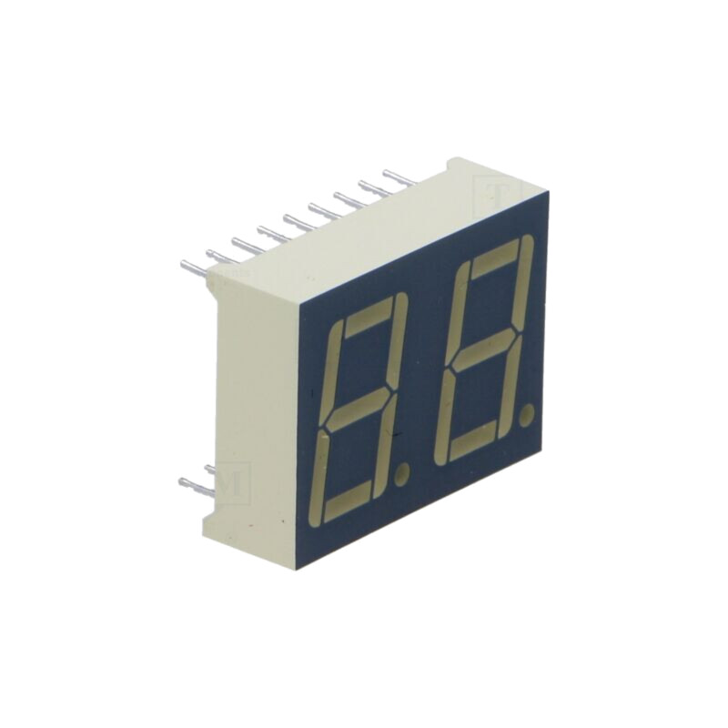 Afişaj: LED; cu 7 segmente; 14,22mm; 0,56"; Nr.car: 2; roşie; catod