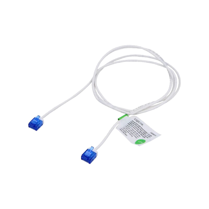 Patch cord; RJ45 mufă,din ambele părţi; U/UTP; 6a; litat; Cu; alb