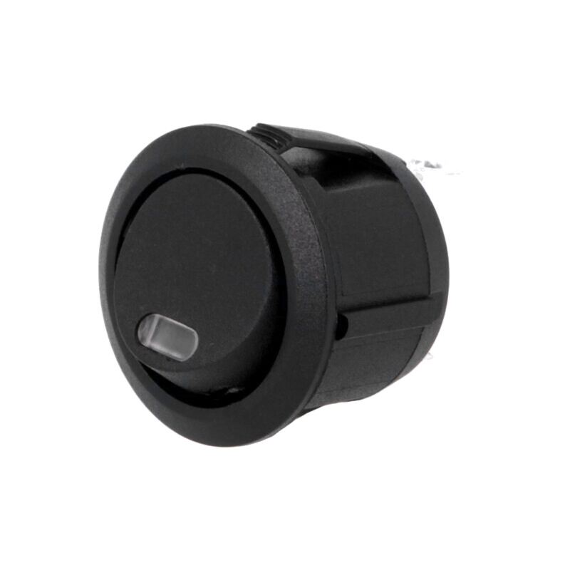 ROCKER; SPST; Poz: 2; OFF-(ON); 20A/12VDC; neagră; LED,punctuală