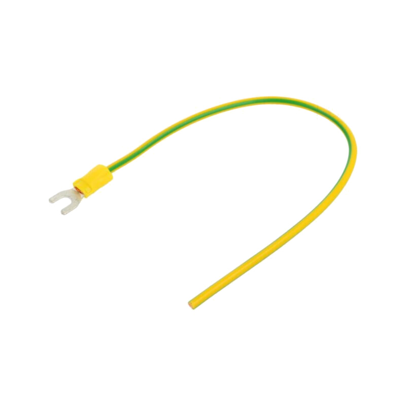 Cable: cable with crimped terminals; yellow-green; 250mm; H07V-K