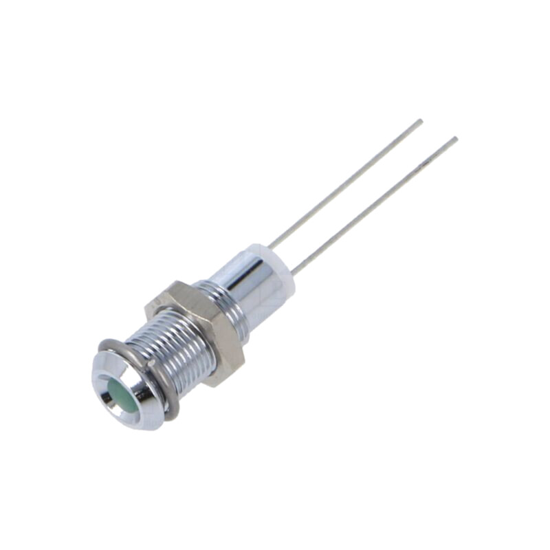 Lampă de control: LED; super plată; verde; 2,2VDC; Ø6mm; IP40; 2pin