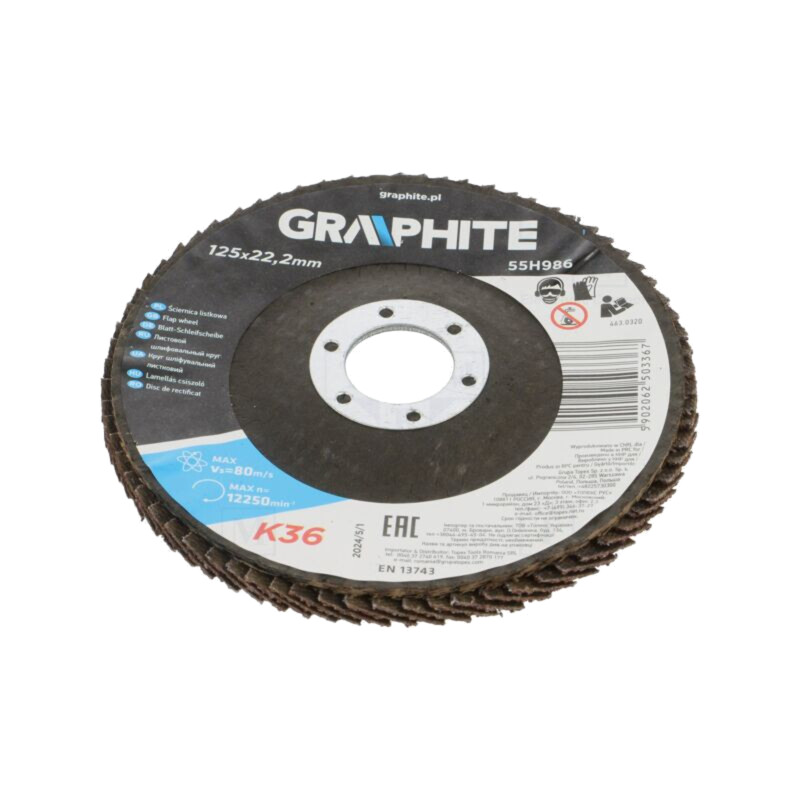 Disc de şlefuit cu lambouri; Ø: 125mm; Øorif: 22,2mm