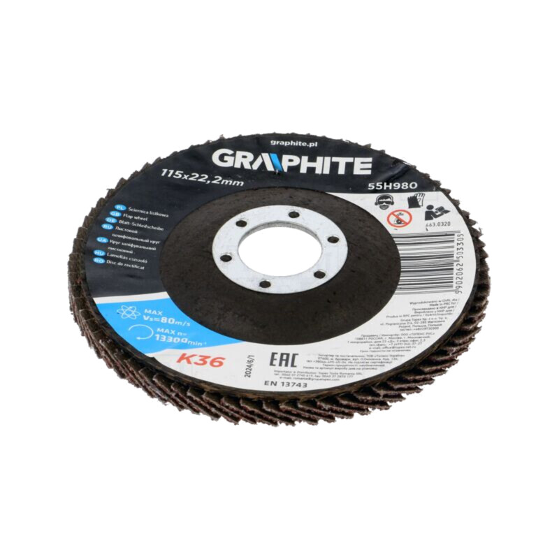 Disc de şlefuit cu lambouri; Ø: 115mm; Øorif: 22,2mm