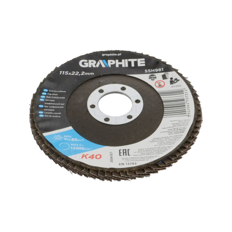 Disc de şlefuit cu lambouri; Ø: 115mm; Øorif: 22,2mm