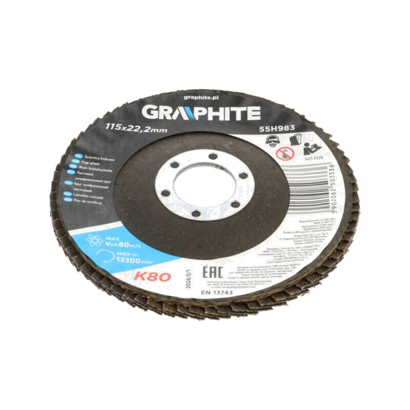 Disc de şlefuit cu lambouri; Ø: 115mm; Øorif: 22,2mm