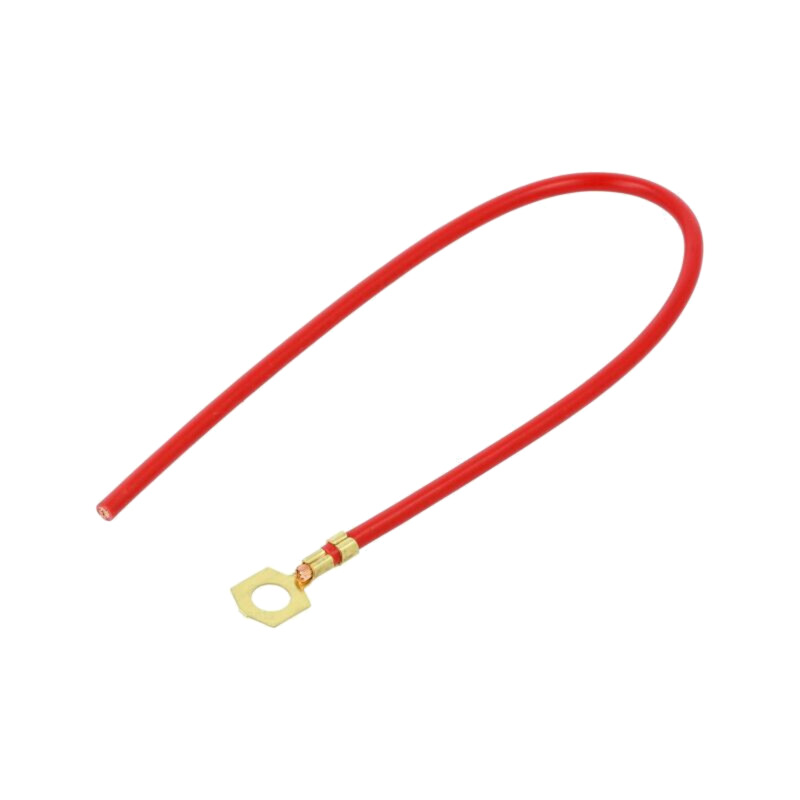 Cable: cable with crimped terminals; red; non-insulated; 250mm Cable: cable with crimped terminals; red; non-insulated; 250mm