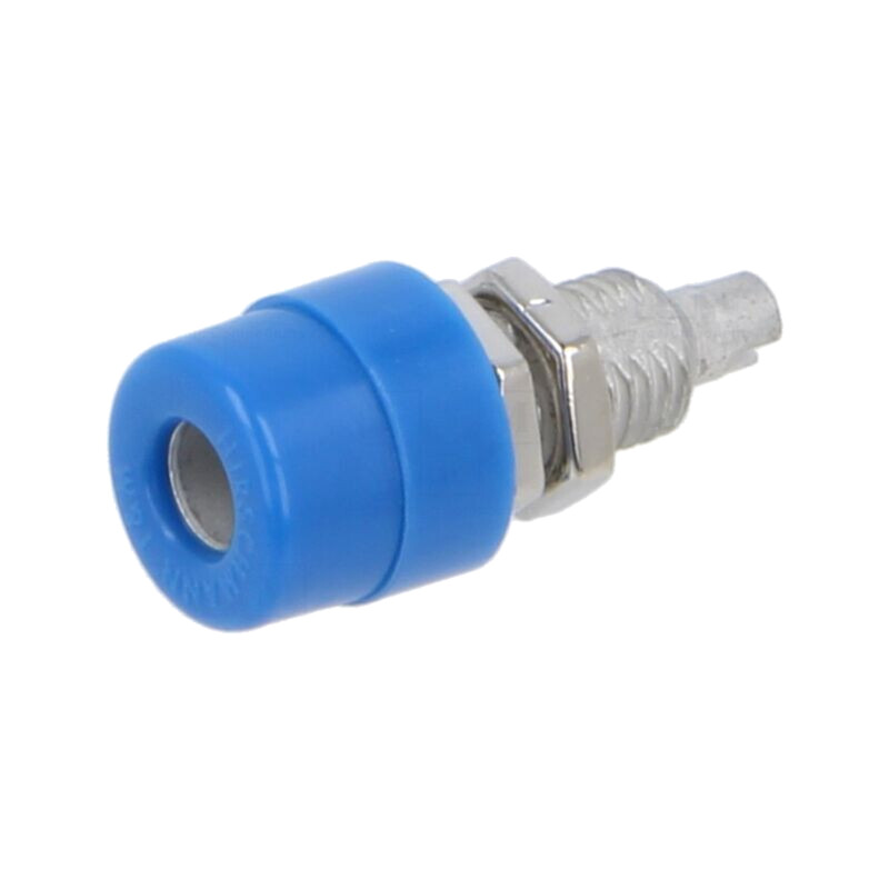 Conector: banană 4mm; soclu; 32A; 60VDC; albastră; Lung.tot: 23,5mm Conector: banană 4mm; soclu; 32A; 60VDC; albastră; Lung.tot: 23,5mm