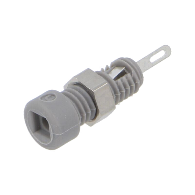 Conector: banană 2mm; soclu; 6A; Lung.tot: 21mm; gri; cu izolaţie
