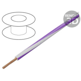 Cablu; FLRY-B; 1x2,5mm2; litat; Cu; PVC; alb-violet; 60V; 100m