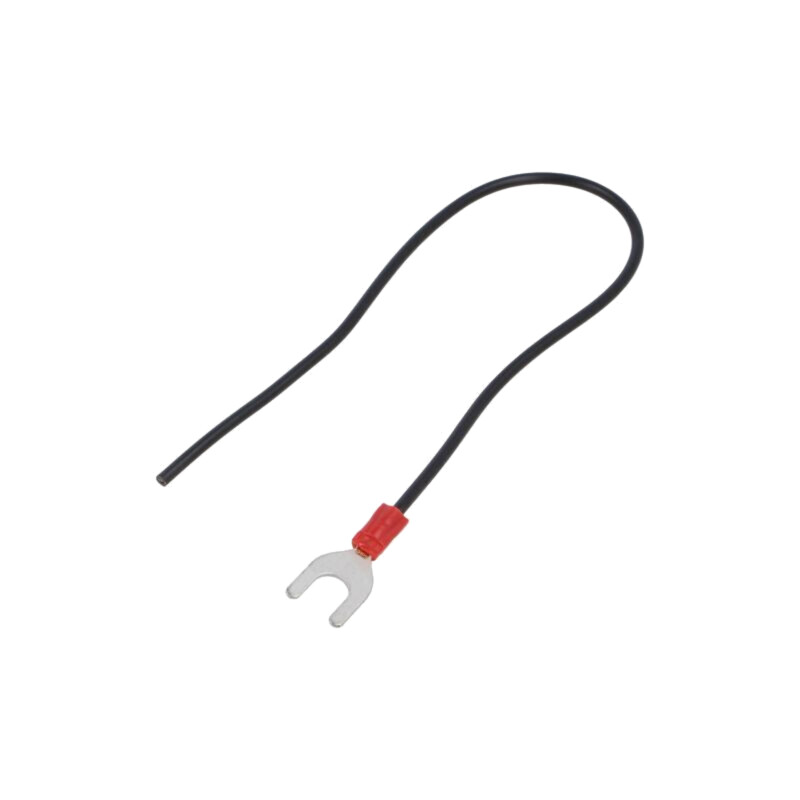 Cable: cable with crimped terminals; black; non-insulated; 250mm