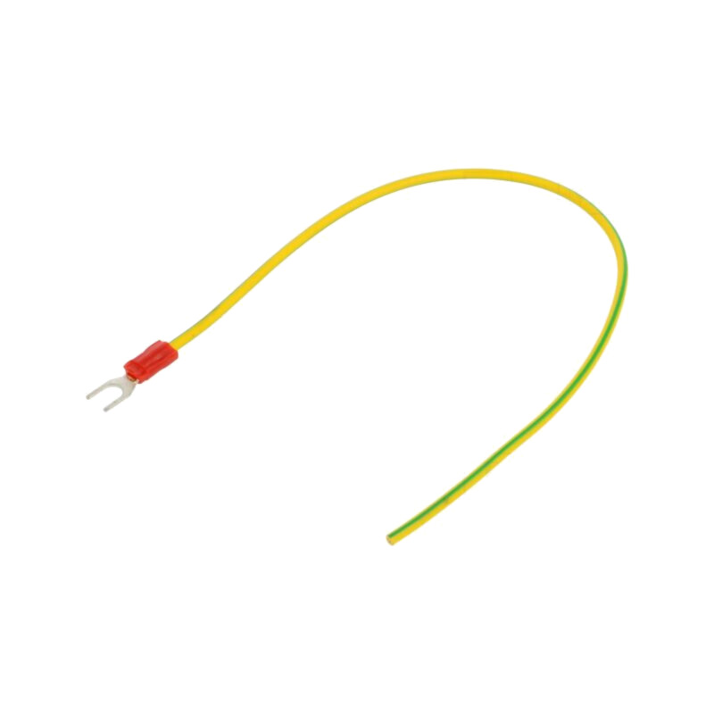 Cable: cable with crimped terminals; yellow-green; 250mm; H05V-K