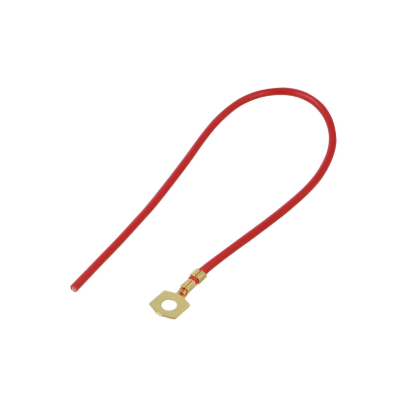 Cable: cable with crimped terminals; red; non-insulated; 250mm