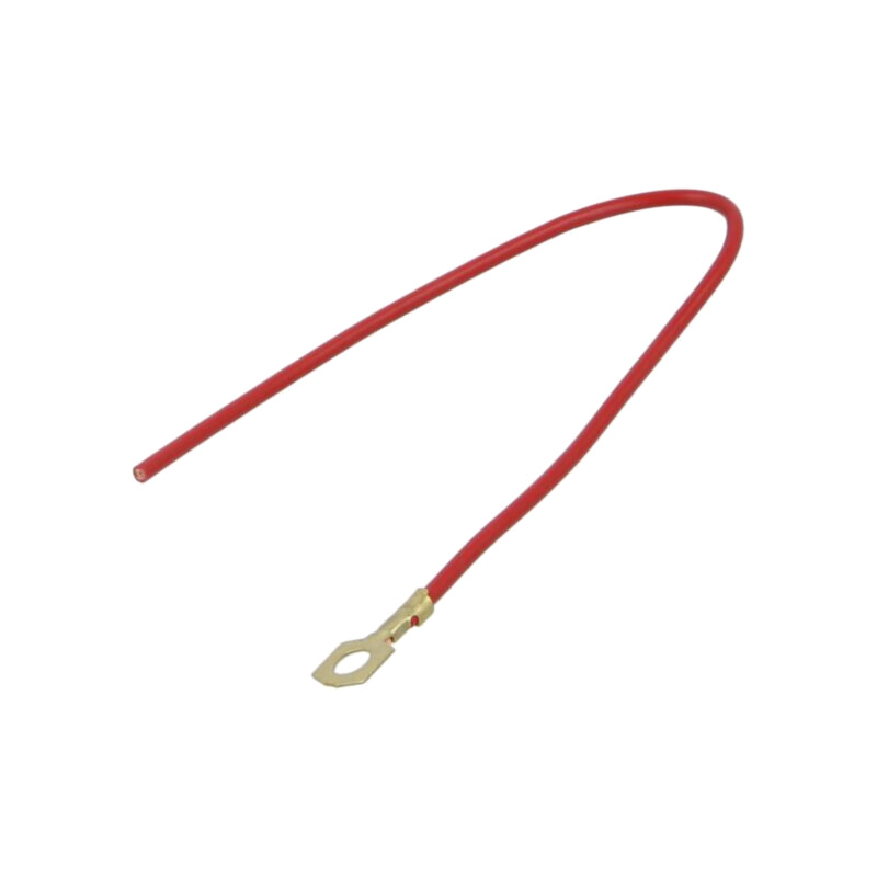 Cable: cable with crimped terminals; red; non-insulated; 250mm