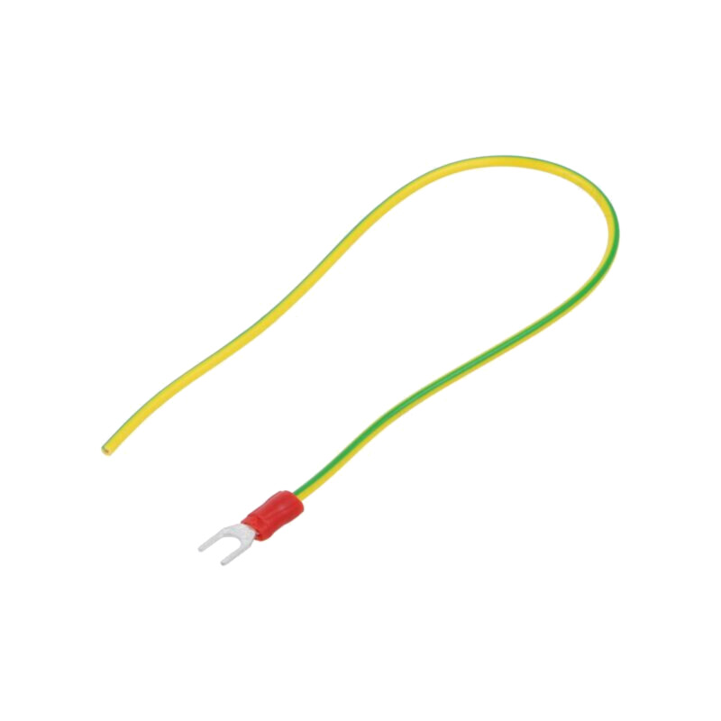 Cable: cable with crimped terminals; yellow-green; 250mm; H05V-K