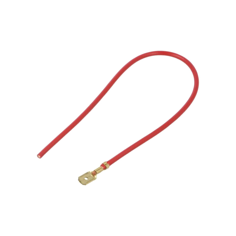Cable: cable with crimped terminals; red; male,non-insulated