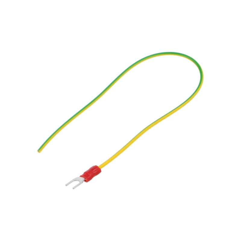 Cable: cable with crimped terminals; yellow-green; 250mm; H05V-K