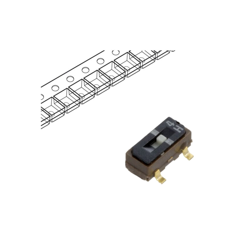 Comutator: glisant; Poz: 2; SPDT; 0,1A/6VDC; ON-ON; SMT; -40÷85°C Comutator: glisant; Poz: 2; SPDT; 0,1A/6VDC; ON-ON; SMT; -40÷85°C