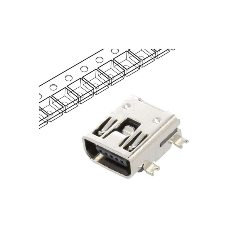 Conector: USB C; soclu; SMT; PIN: 5; orizontală