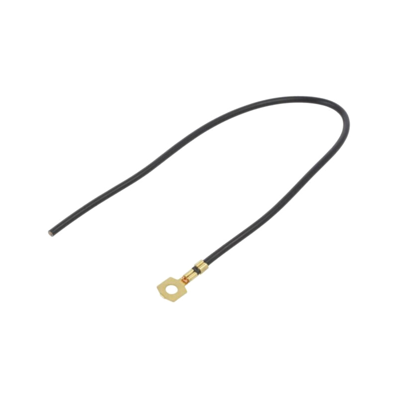 Cable: cable with crimped terminals; black; non-insulated; 250mm