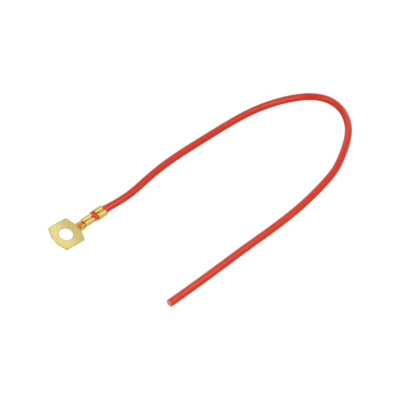 Cable: cable with crimped terminals; red; non-insulated; 250mm
